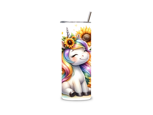 Cute Sunflower Unicorn 20 oz Tumbler