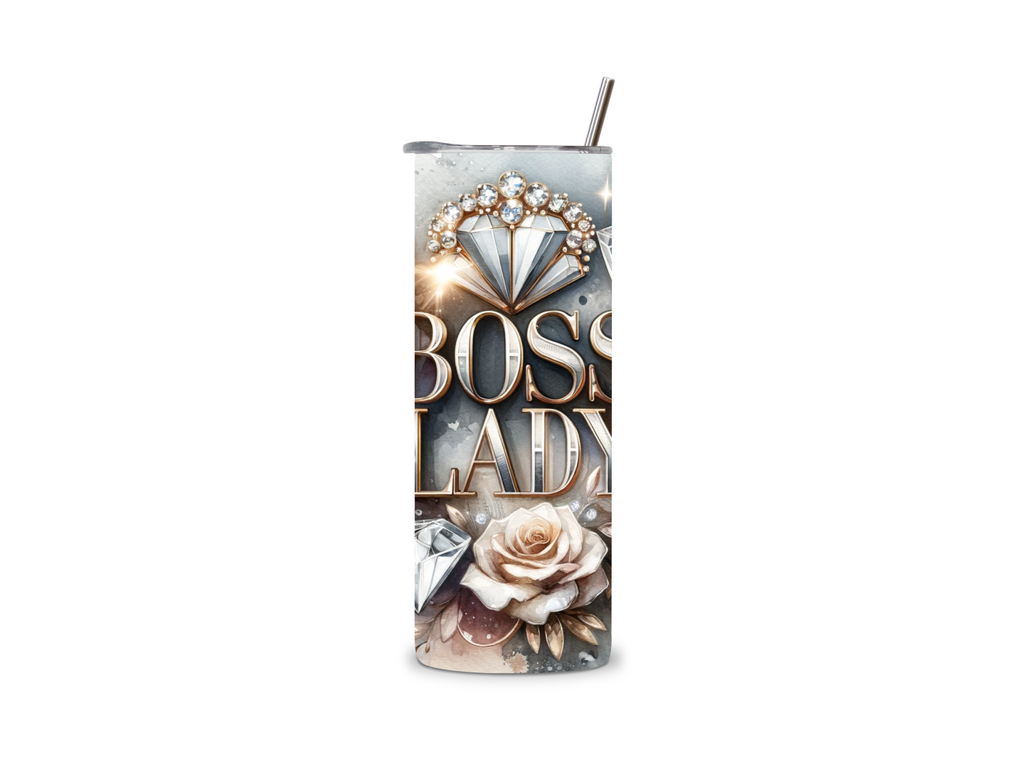 Floral Diamond Boss Lady 20 oz Tumbler