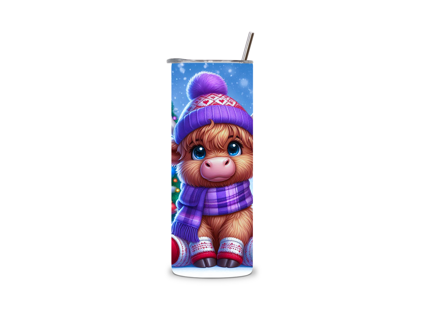 Cute Christmas Baby Cow 20 oz Tumbler