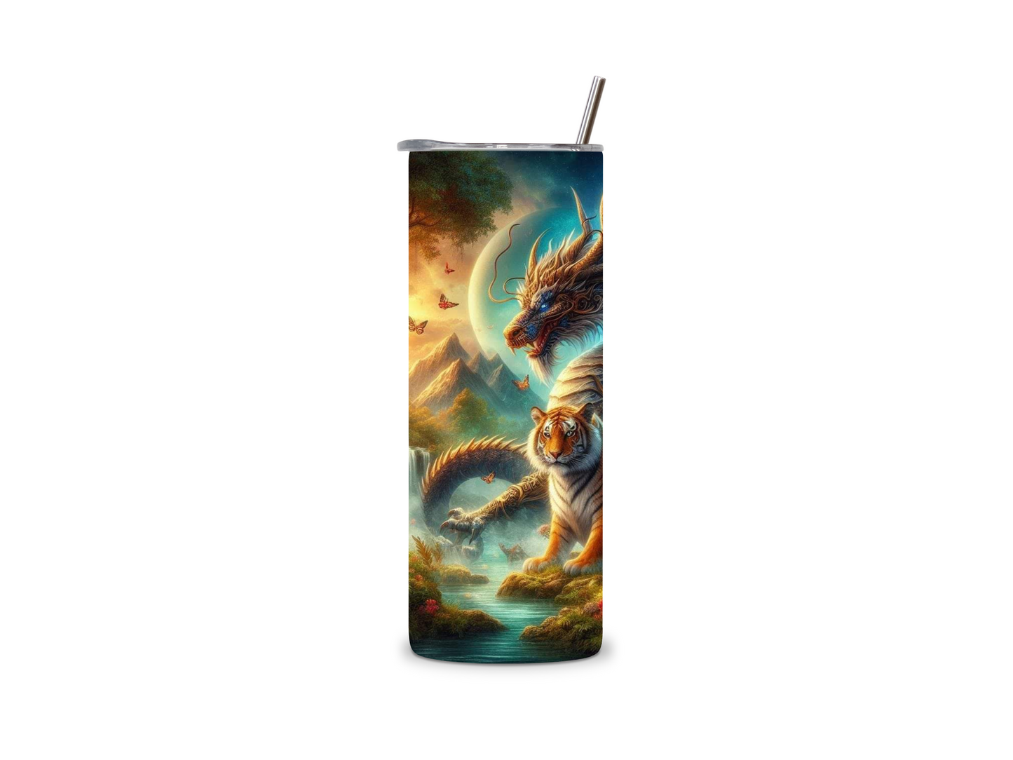 Dragon and Tiger Sunset Skinny Tumbler