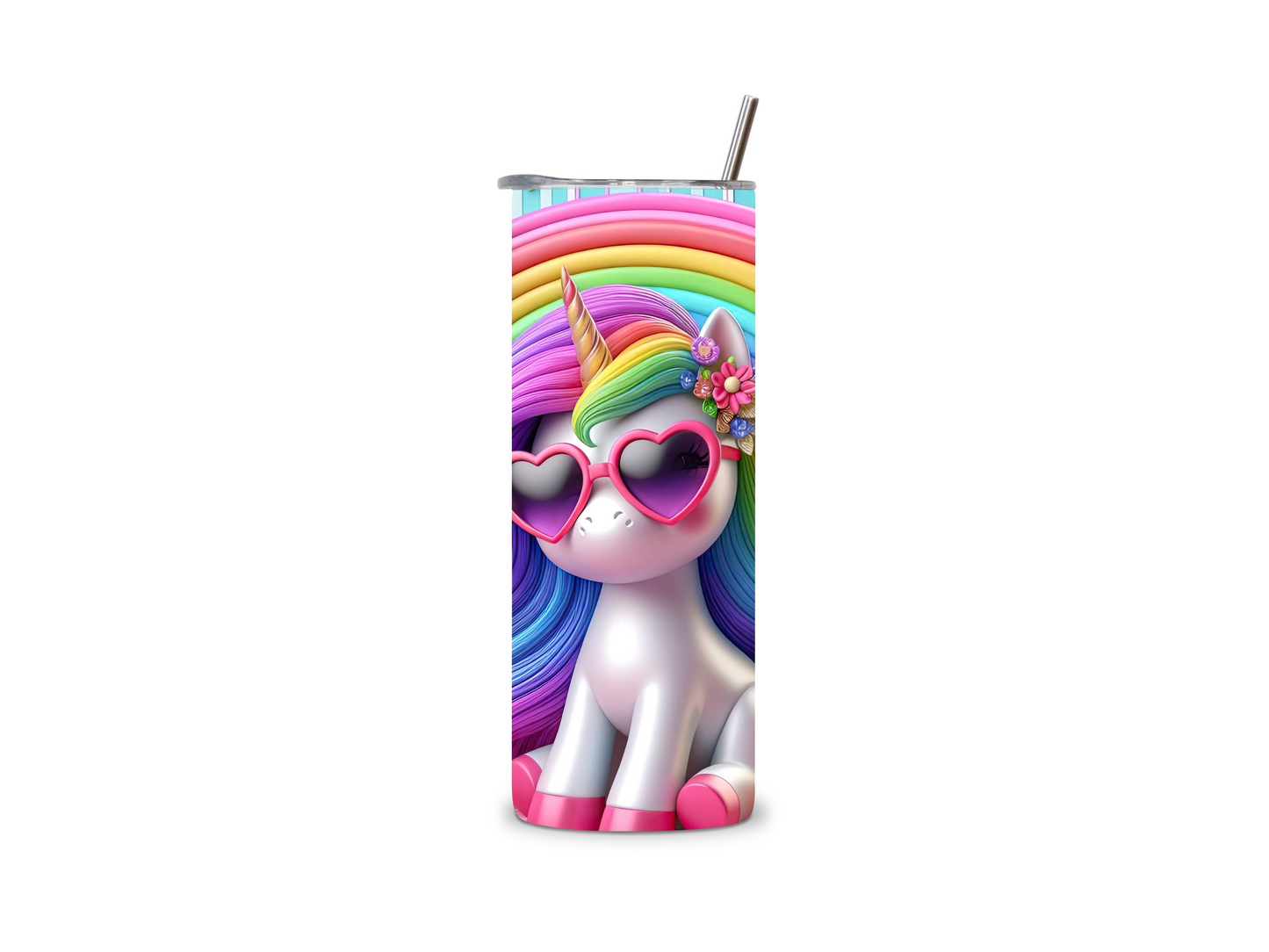 Rainbow Unicorn 20 oz Tumbler