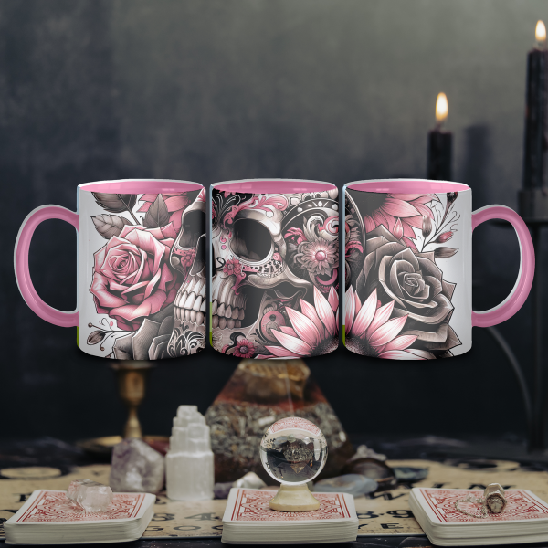 Eternal Bloom: Skull & Flowers Mug ☠️🌸☕