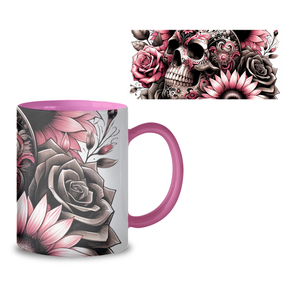 Eternal Bloom: Skull & Flowers Mug ☠️🌸☕