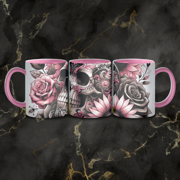 Eternal Bloom: Skull & Flowers Mug ☠️🌸☕