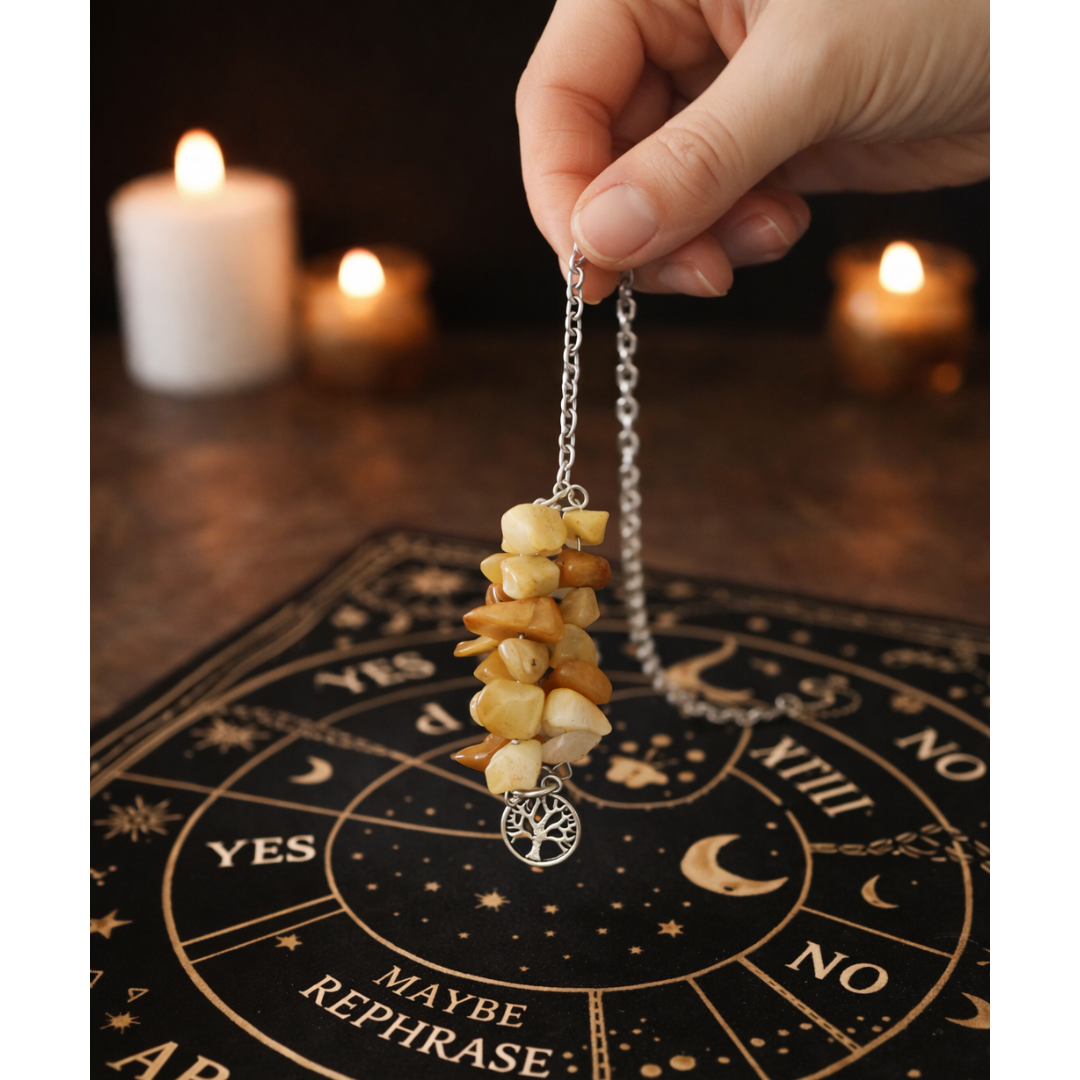 Solar Oracle Yellow Aventurine Divination Pendulum