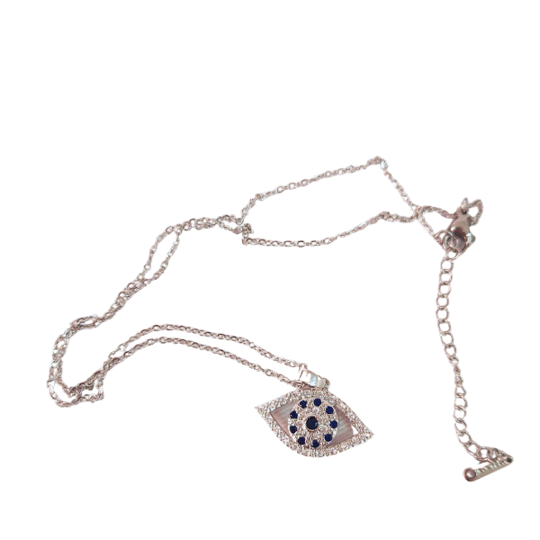 Sparkling Clear and Blue Evil Eye Nazar Necklace