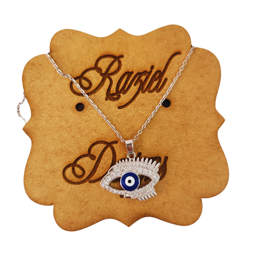 Sparkling Evil Eye Nazar Necklace: Ward Off Negativity with Elegance