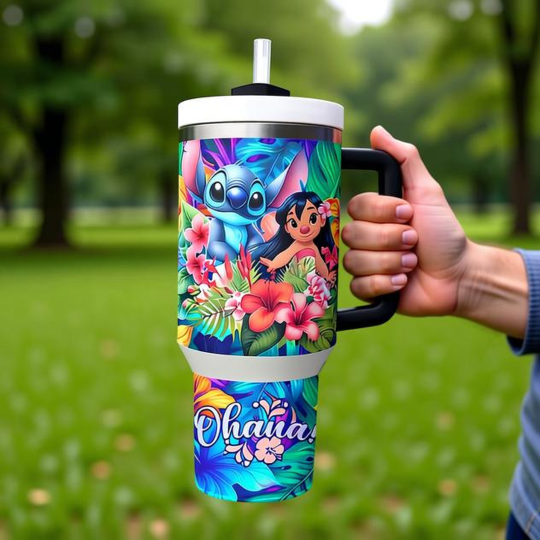 Stitch Ohana Tropical 40oz Quencher Tumbler
