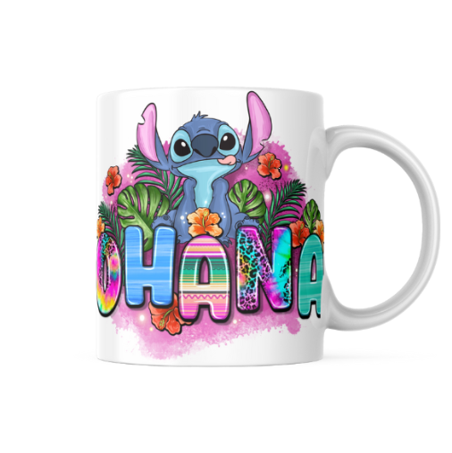 Stitch Ohana Themed Printed Coffee Cup