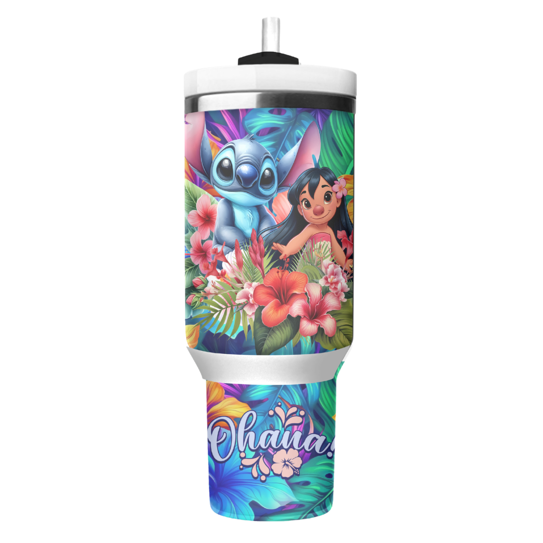 Stitch Ohana Tropical 40oz Quencher Tumbler