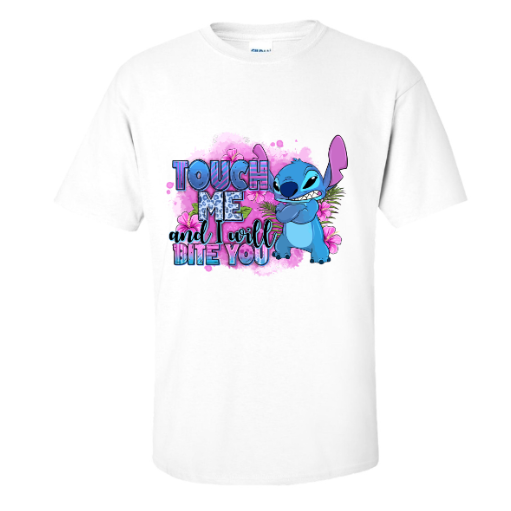 Stitch Touch Me And I Will Bite You Themed T-Shirt