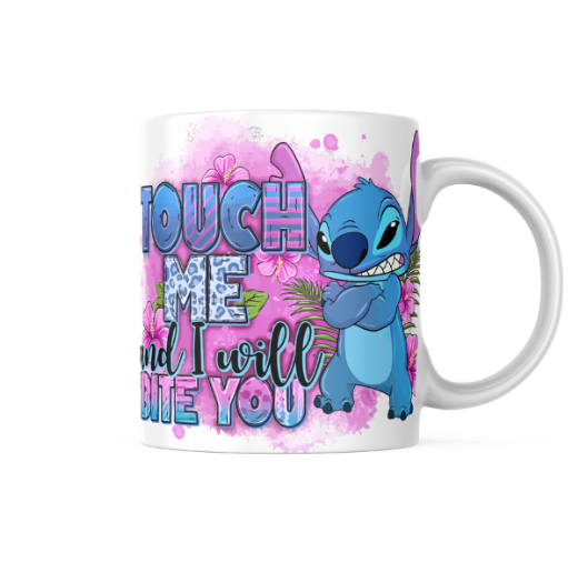 Stitch Touch Me and I Will Bite You Coffee Cup