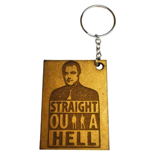 Supernatural Crowley Straight Outta Hell Themed Keyring