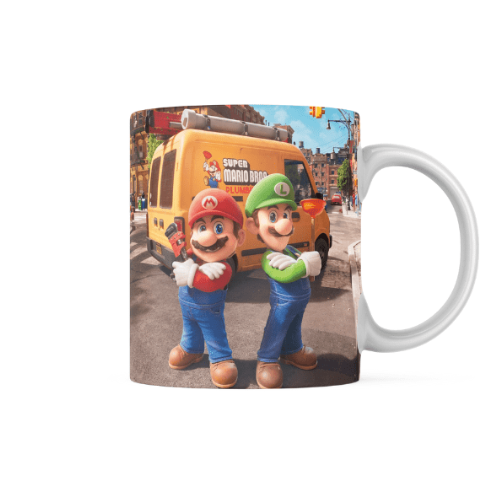 The Super Mario Bros Mario and Luigi Themed Printed Coffee Cup