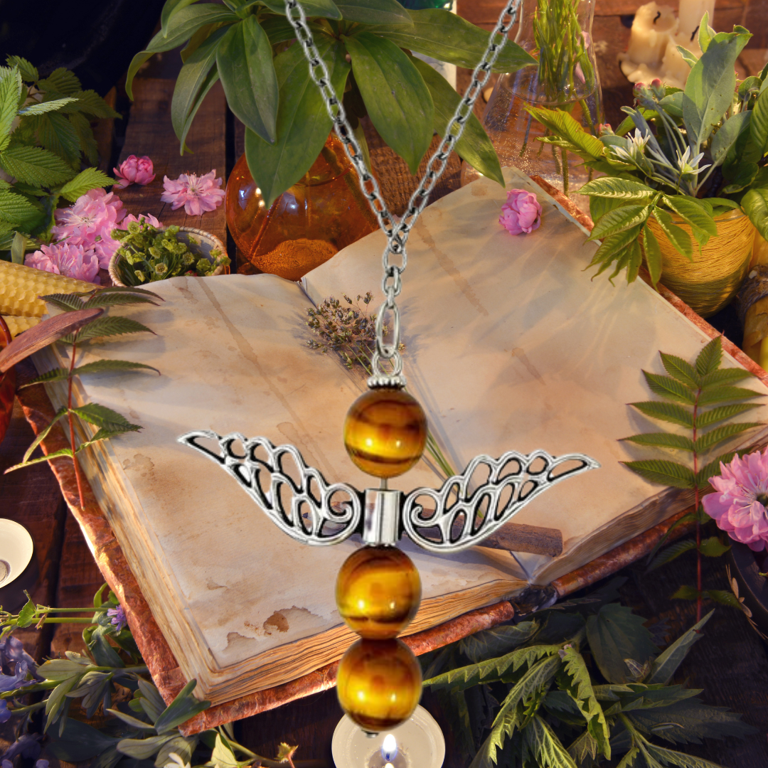 Tiger’s Eye Angel Necklace