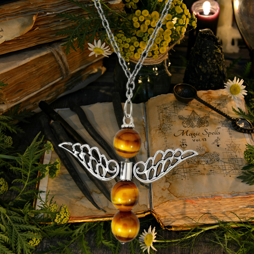 Tiger’s Eye Angel Necklace