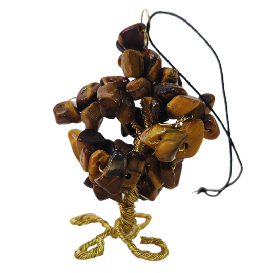 Tiger’s Eye Gem Tree Rearview Mirror Charm