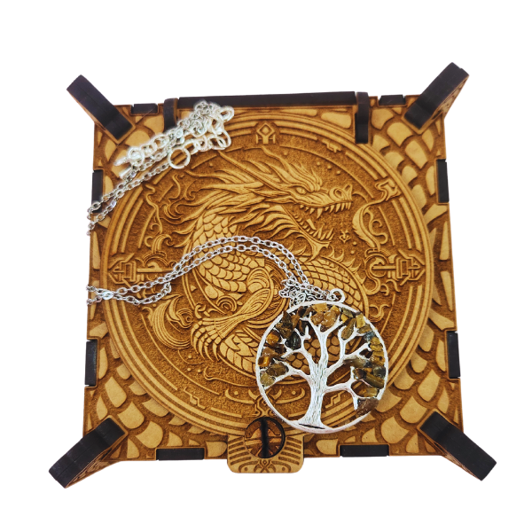 Tiger's Eye Tree of Life Necklace: Guardian's Embrace