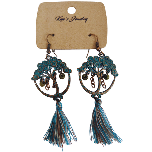 Tree of Life Copper Dangle Earring Set