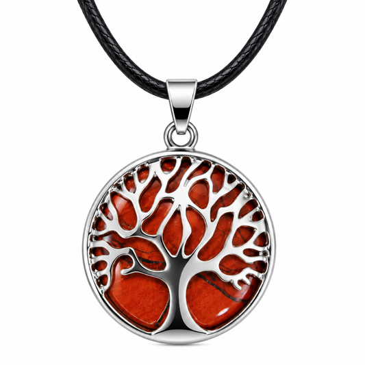 Red Jasper Tree of Life Pendant Necklace