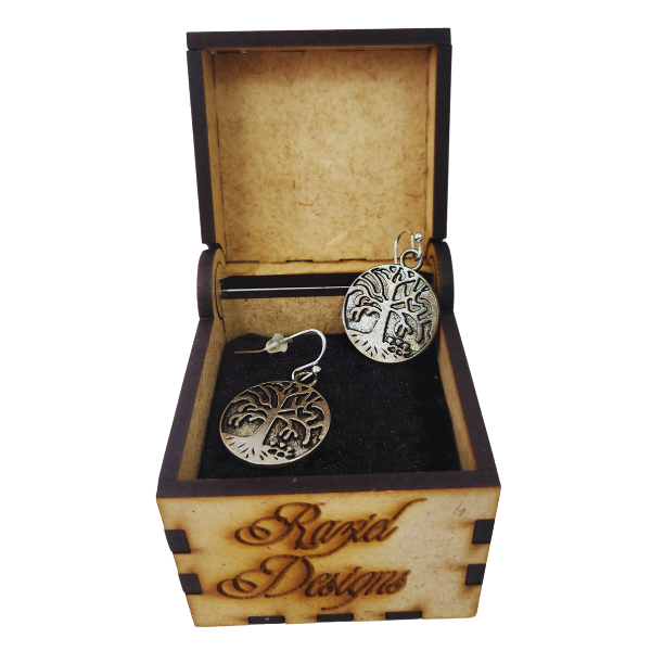 Tree of Life Stainless Steel Earring Set