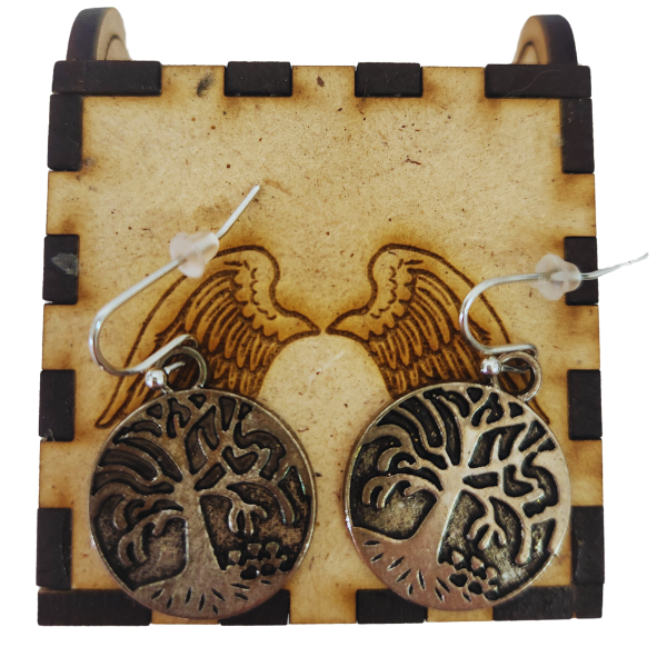 Tree of Life Stainless Steel Earring Set