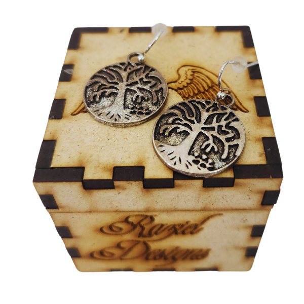 Tree of Life Stainless Steel Earring Set