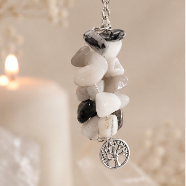 Tree of Wisdom Rutilated Quartz Divination Pendulum