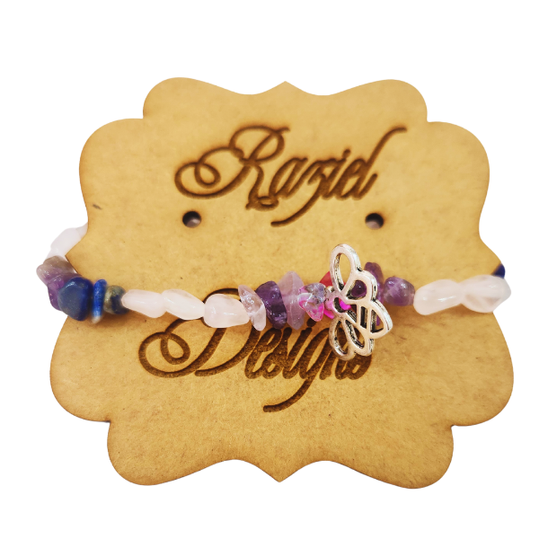 Trinity Harmony: Rose Quartz, Amethyst, and Lapis Lazuli Bracelet