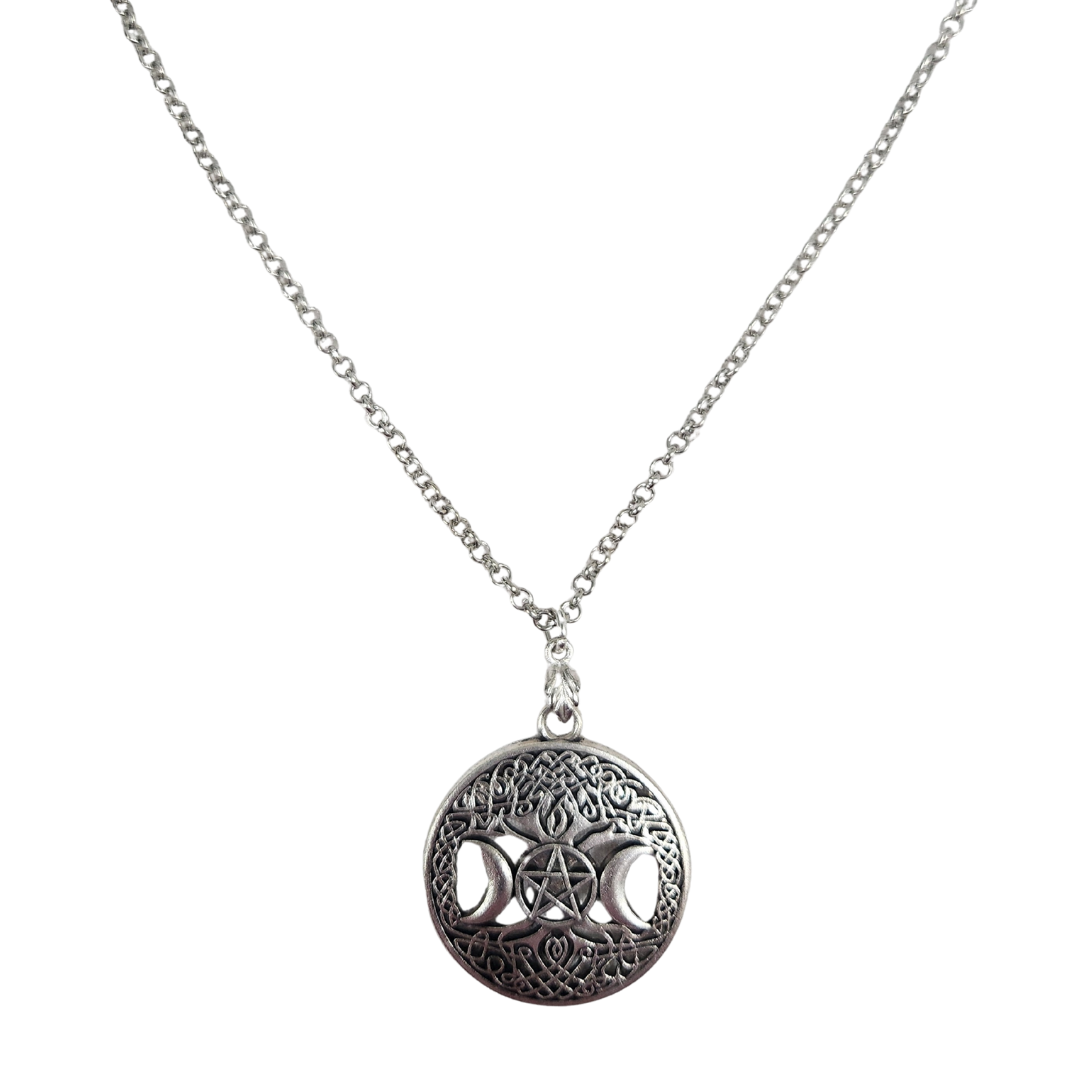 Triple Moon Pentacle Necklace