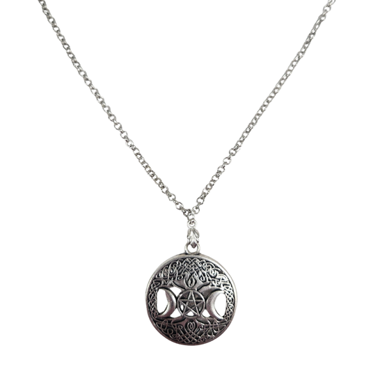 Triple Moon Pentacle Necklace