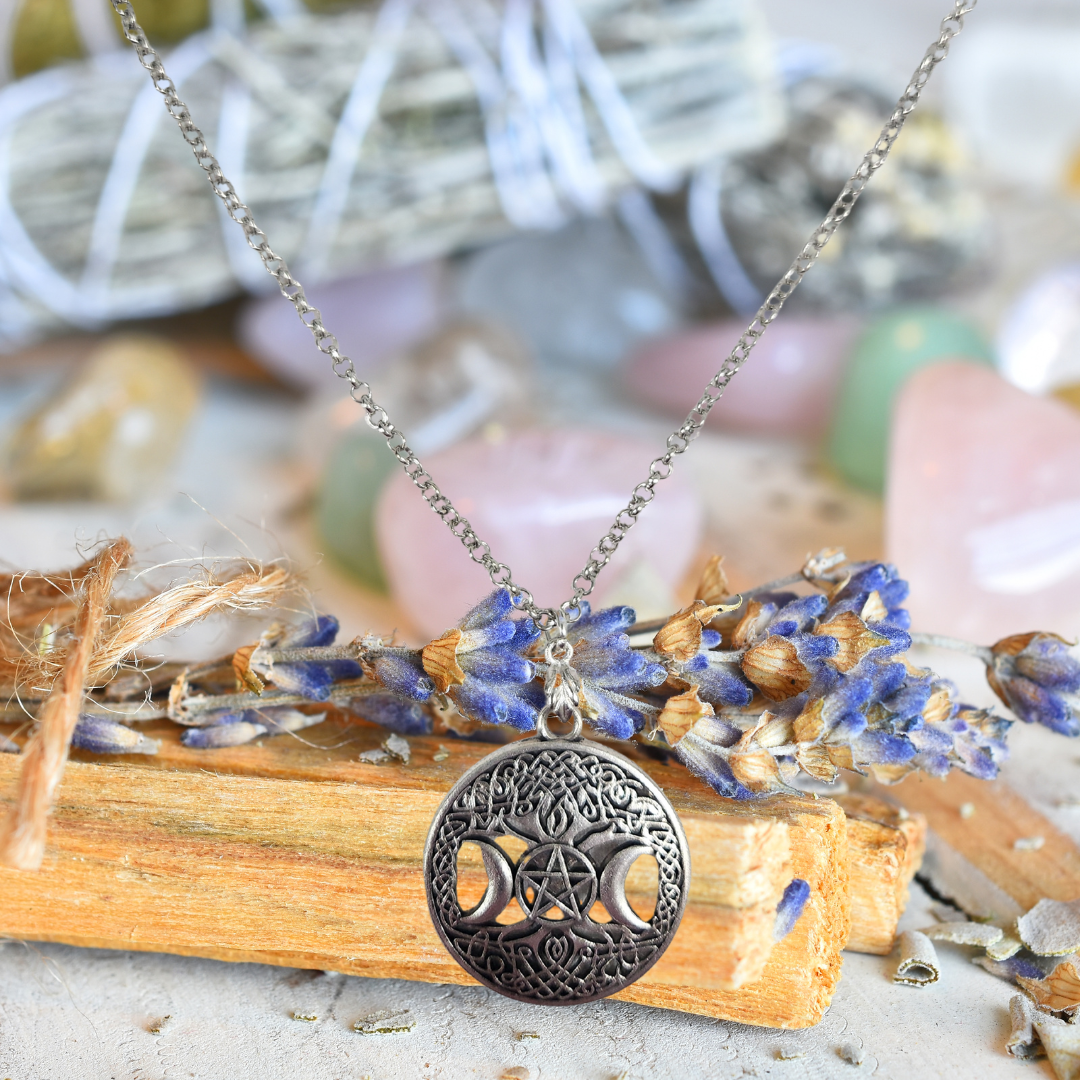 Triple Moon Pentacle Necklace