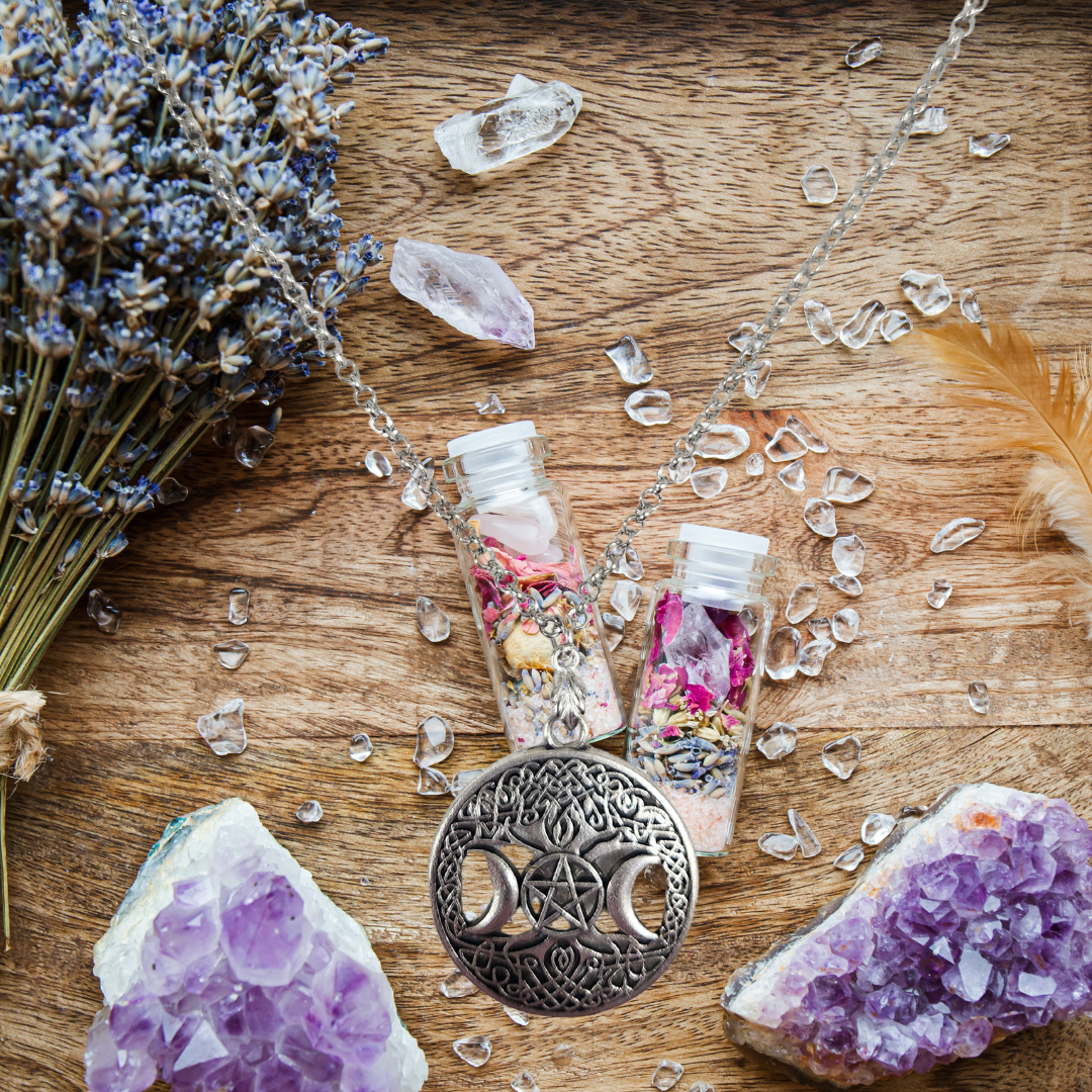Triple Moon Pentacle Necklace