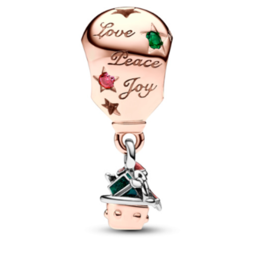 Two tone Santa Claus in Hot Air Balloon Charm