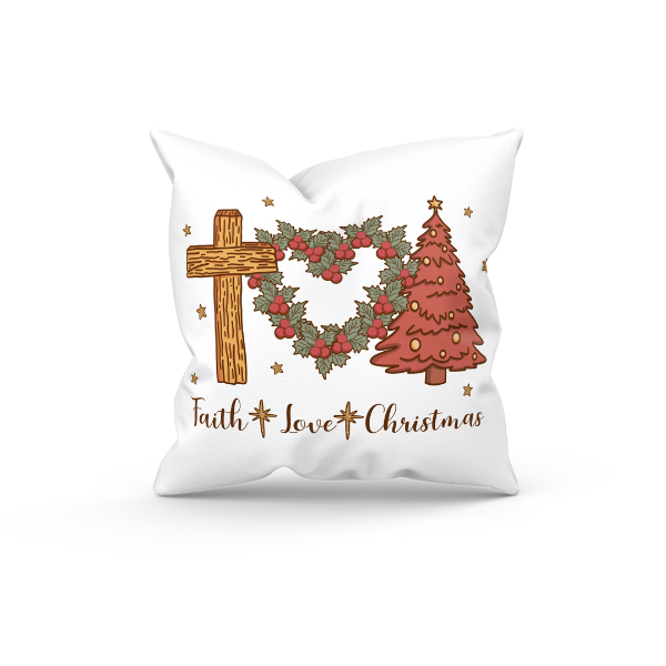 Faith Love Christmas Throw Pillow