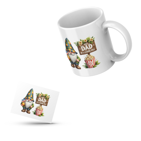 Gnome Best Dad In a Leading Role Coffee Cup and Coaster Set