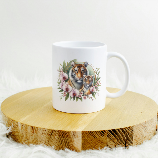 Floral Tiger Coffee Cup