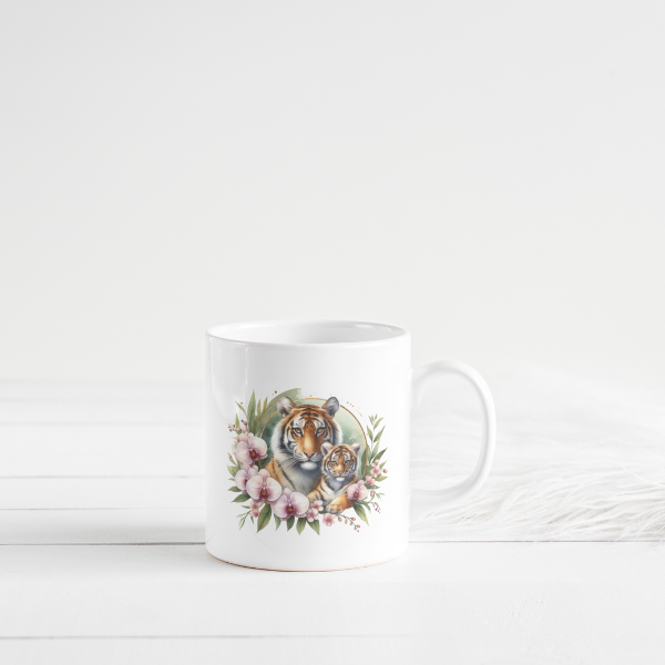 Floral Tiger Coffee Cup