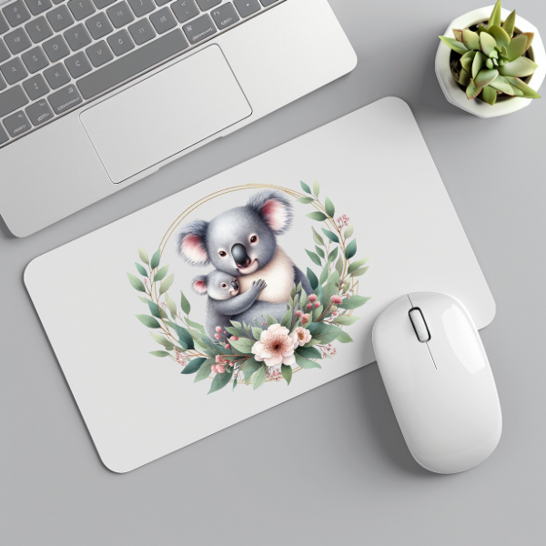 Floral Kuala Bear Mouse Pad