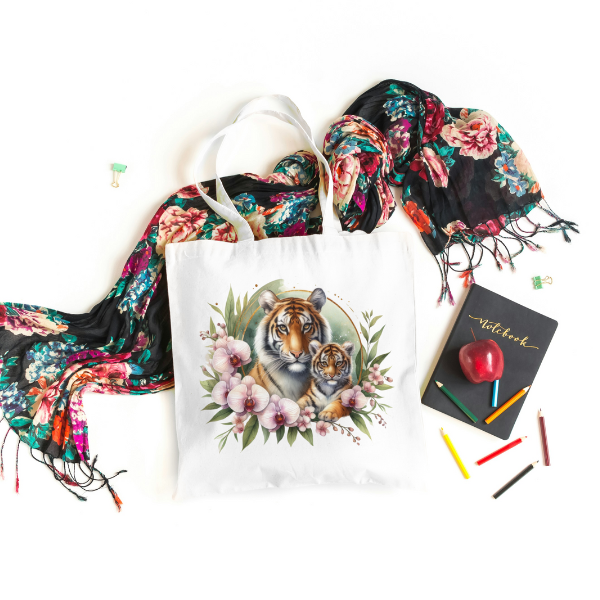 Floral Tiger Sopping Bag