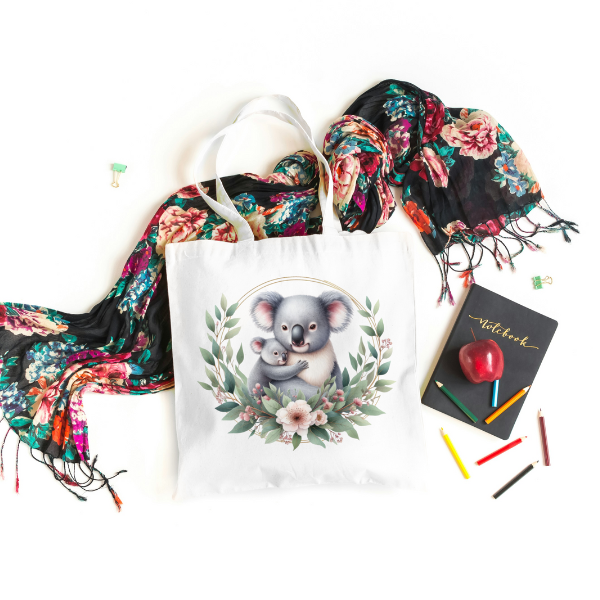 Floral Kuala Bear Shopping Bag