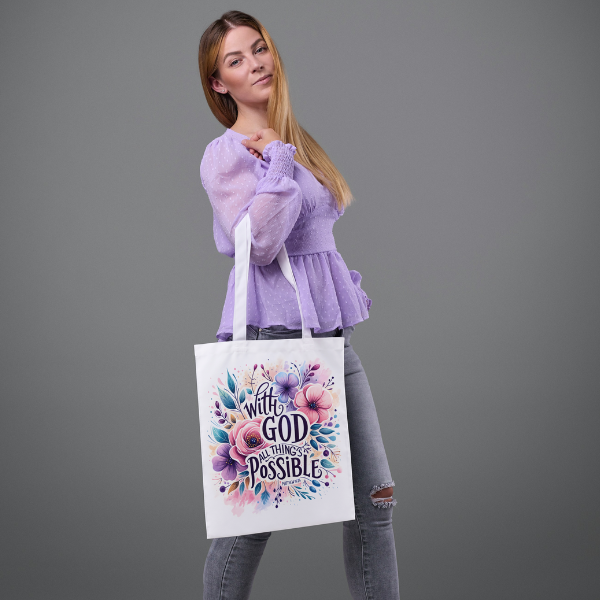 With God All Things Possible Shopping Bag