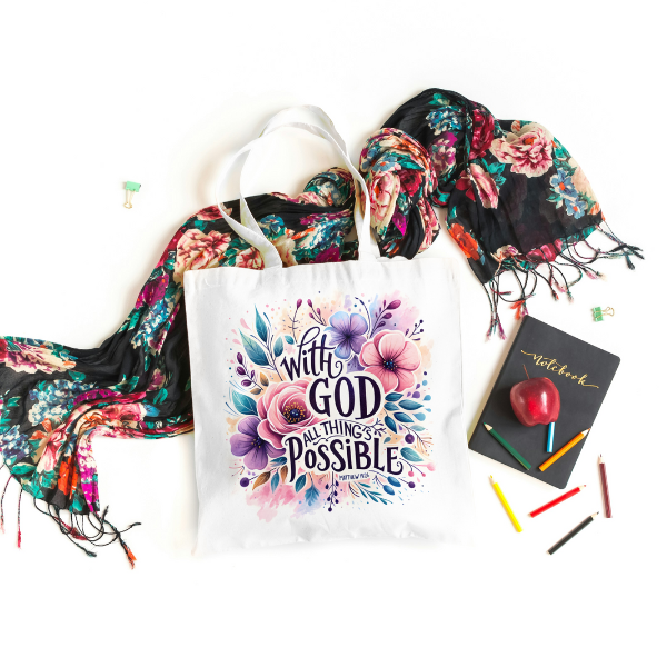 With God All Things Possible Shopping Bag