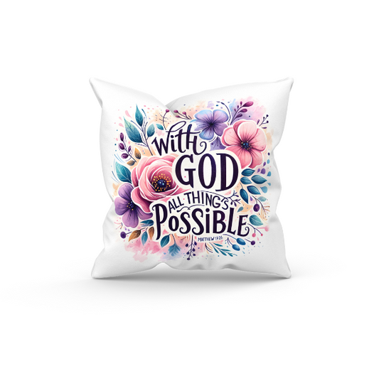 With God All Things Possible Throw Pillow