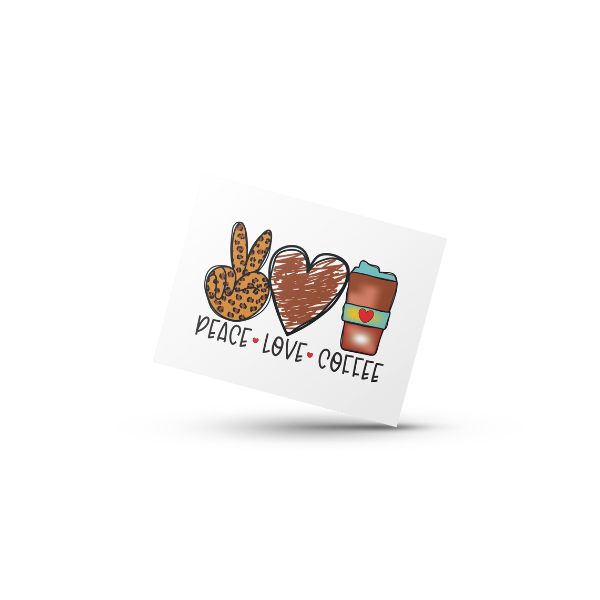 Peace Love Coffee Coffee Cup and Coaster Set