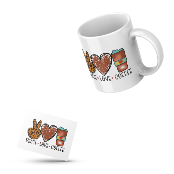 Peace Love Coffee Coffee Cup and Coaster Set