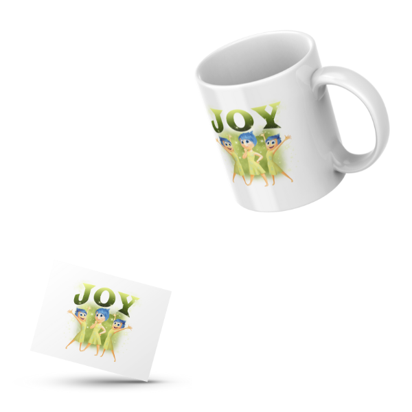 Joy Themed Coffee Cup and Coaster Set