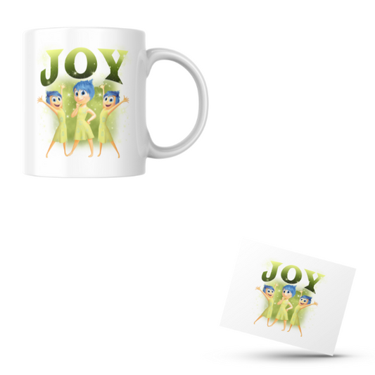 Joy Themed Coffee Cup and Coaster Set