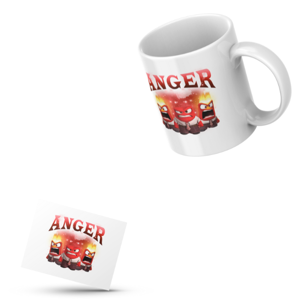 Anger Themed Coffee Cup and Coaster Set