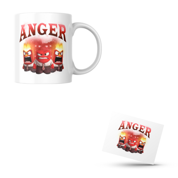 Anger Themed Coffee Cup and Coaster Set